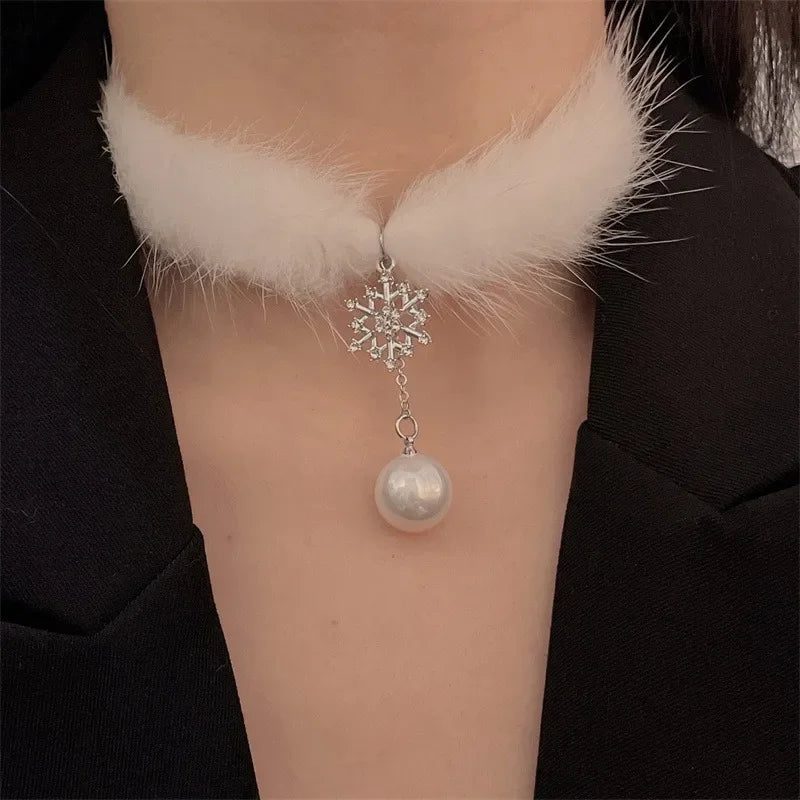 Elegant Pearl Choker with Crystal Tassels