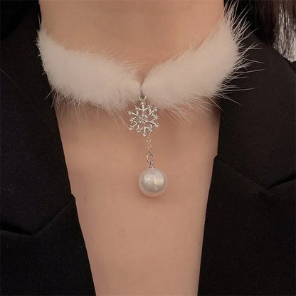Elegant Pearl Choker with Crystal Tassels