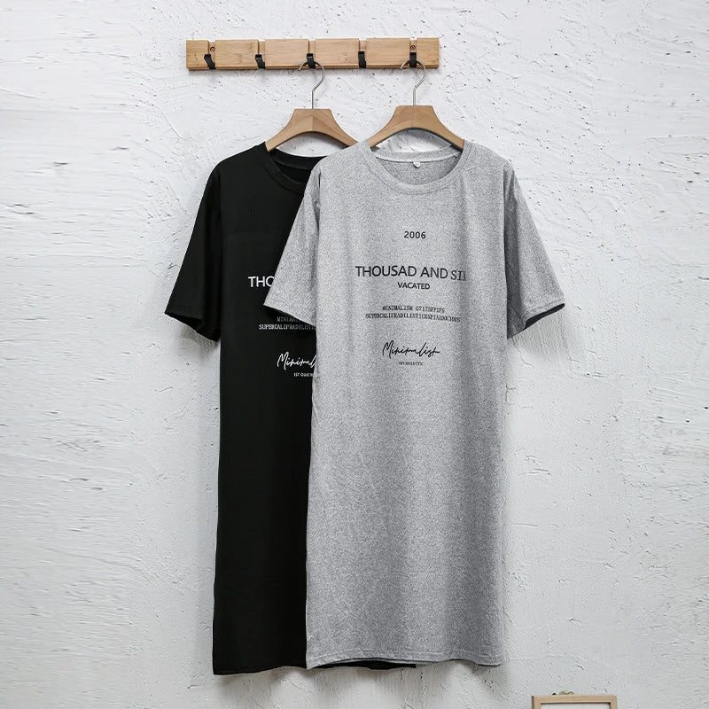 Trendy Women's T-Shirt Dress with Print