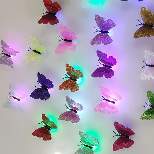 Colorful Double Layer Butterfly Wall Night Light