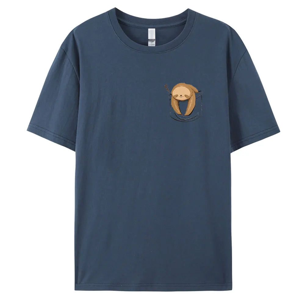 Men's Cotton Sloth Pocket Graphic T-Shirt