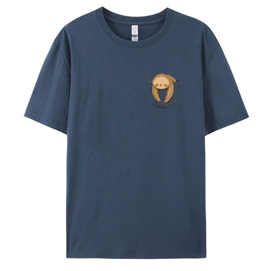 Men's Cotton Sloth Pocket Graphic T-Shirt