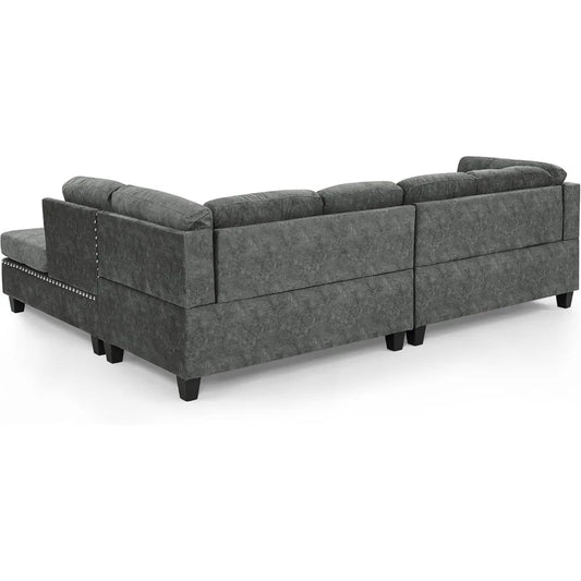 L-Shaped Sectional Sofa Set with Storage