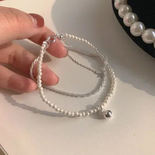Luxury 925 Silver Pearl Bracelet for Women