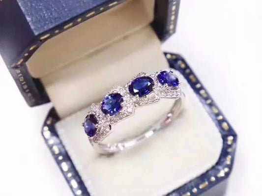 Natural Sapphire Ring in 925 Sterling Silver