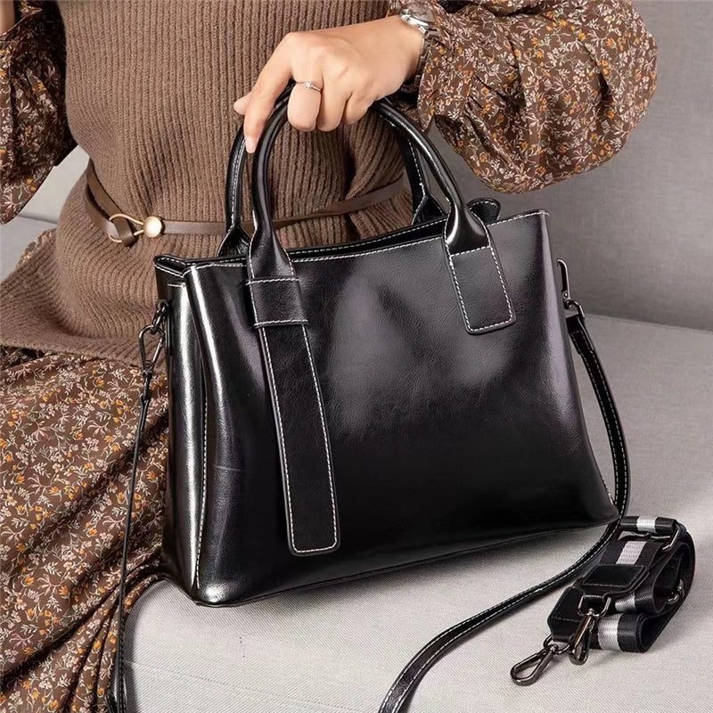 2024 Trendy Vintage Leather Tote Handbags