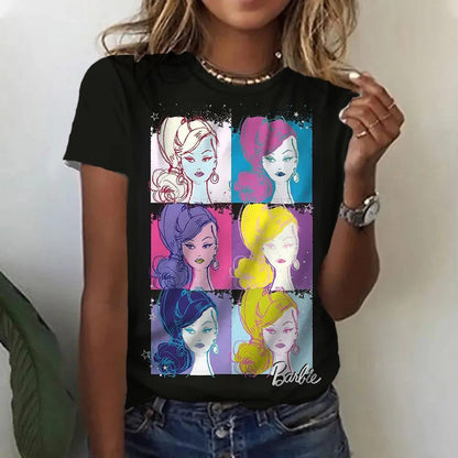 Colorful Casual Graphic Petal Design T-Shirt