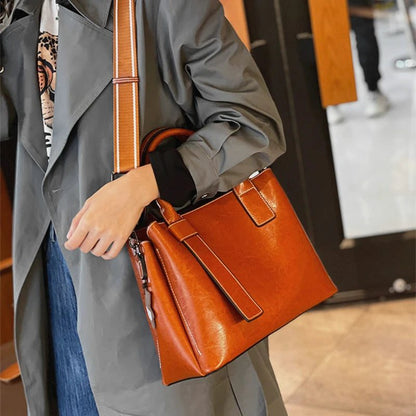 2024 Trendy Vintage Leather Tote Handbags