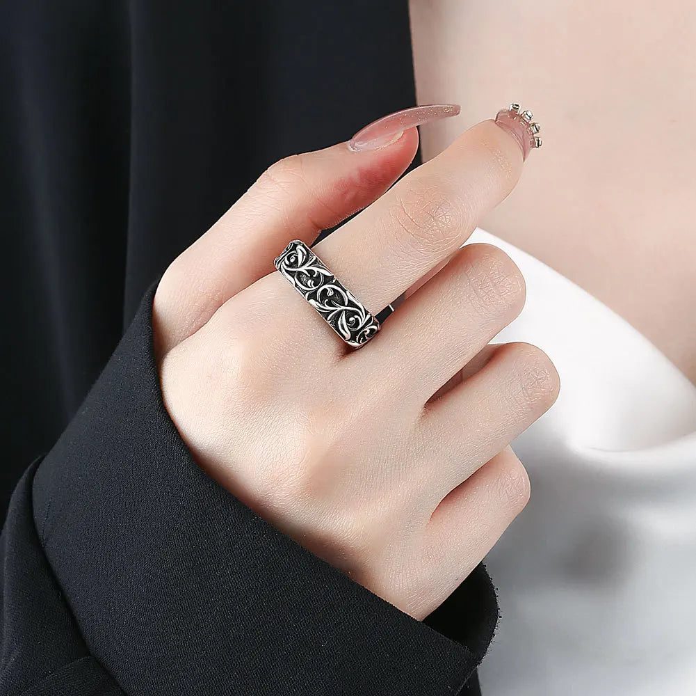 Vintage Silver Eternal Vine Ring Unisex Jewelry