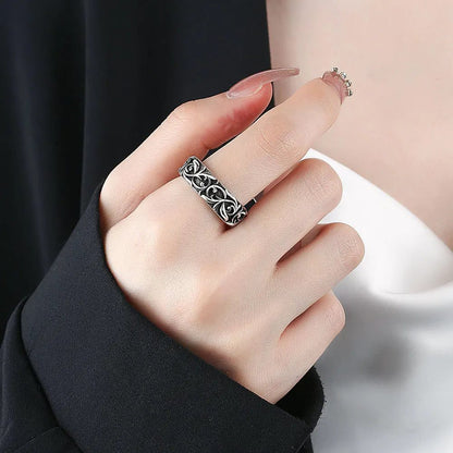 Vintage Silver Eternal Vine Ring Unisex Jewelry