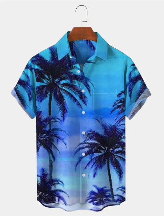 Men's Hawaiian Shirt with Palm Tree Prints