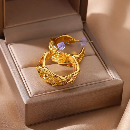 Waterproof Gold Starfish Heart Claw Earrings