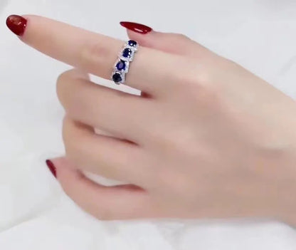 Natural Sapphire Ring in 925 Sterling Silver