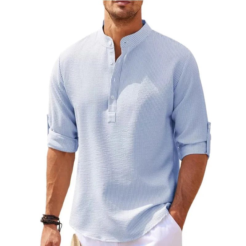 2024 Men's Casual Linen Long Sleeve Shirt