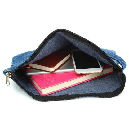 Blue Denim Clutch Bag for Women