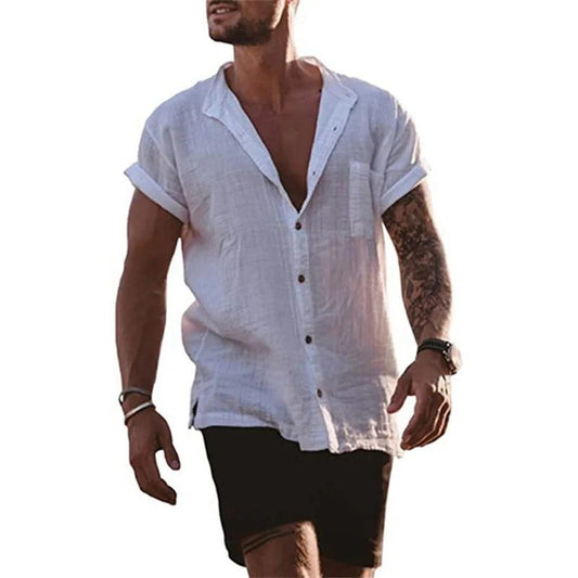Men's Plus Size Cotton Linen Summer Shirts