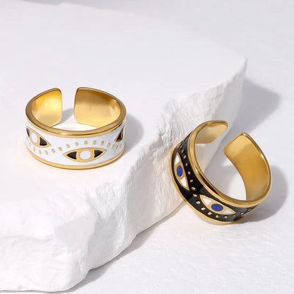 Waterproof Gold Color Stainless Steel Rings