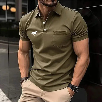 Men's Breathable Polo Shirts with Pocket