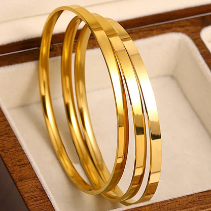 3pcs Waterproof Gold Plated Bangle Bracelets