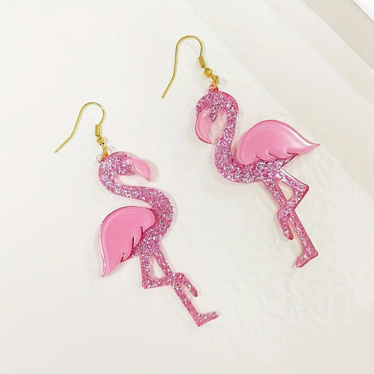Charming Pink Flamingo Dangle Earrings for Women