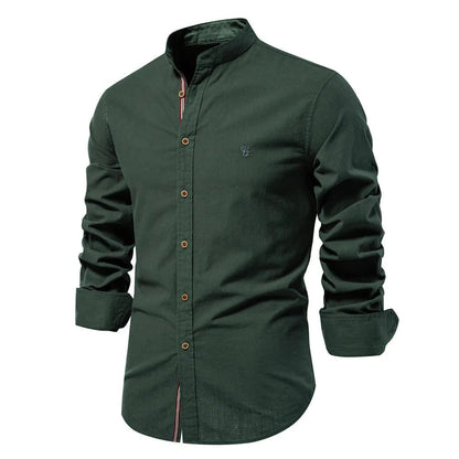 High-Quality Men's Cotton Linen Embroidery Shirt