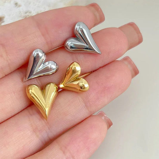 Chic Waterproof Heart Shaped Stud Earrings