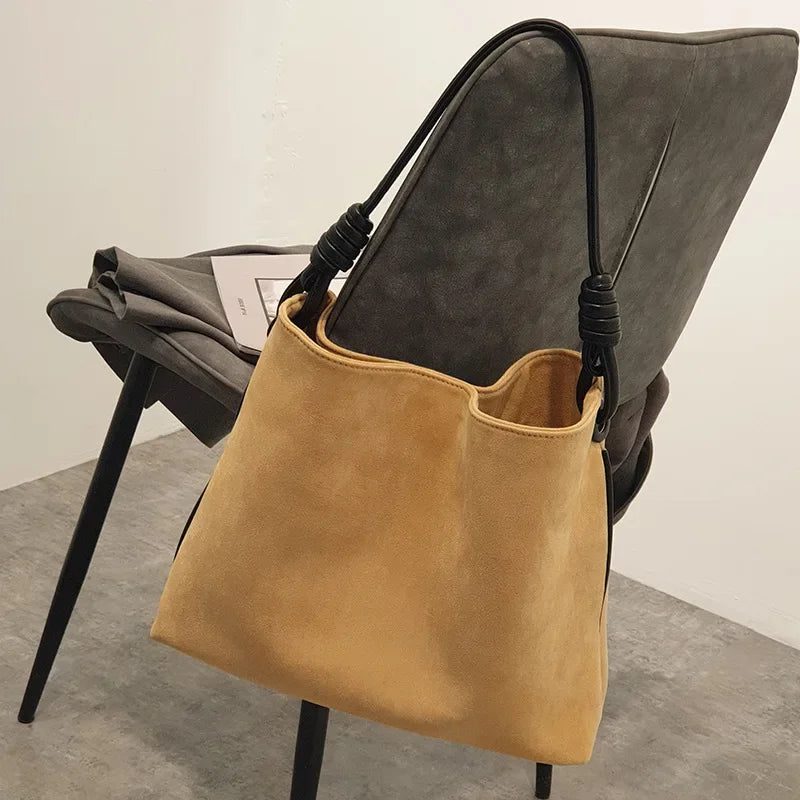2024 Retro Suede Bucket Bag for Women