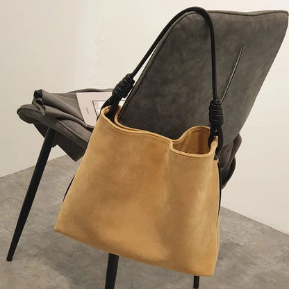 2024 Retro Suede Bucket Bag for Women