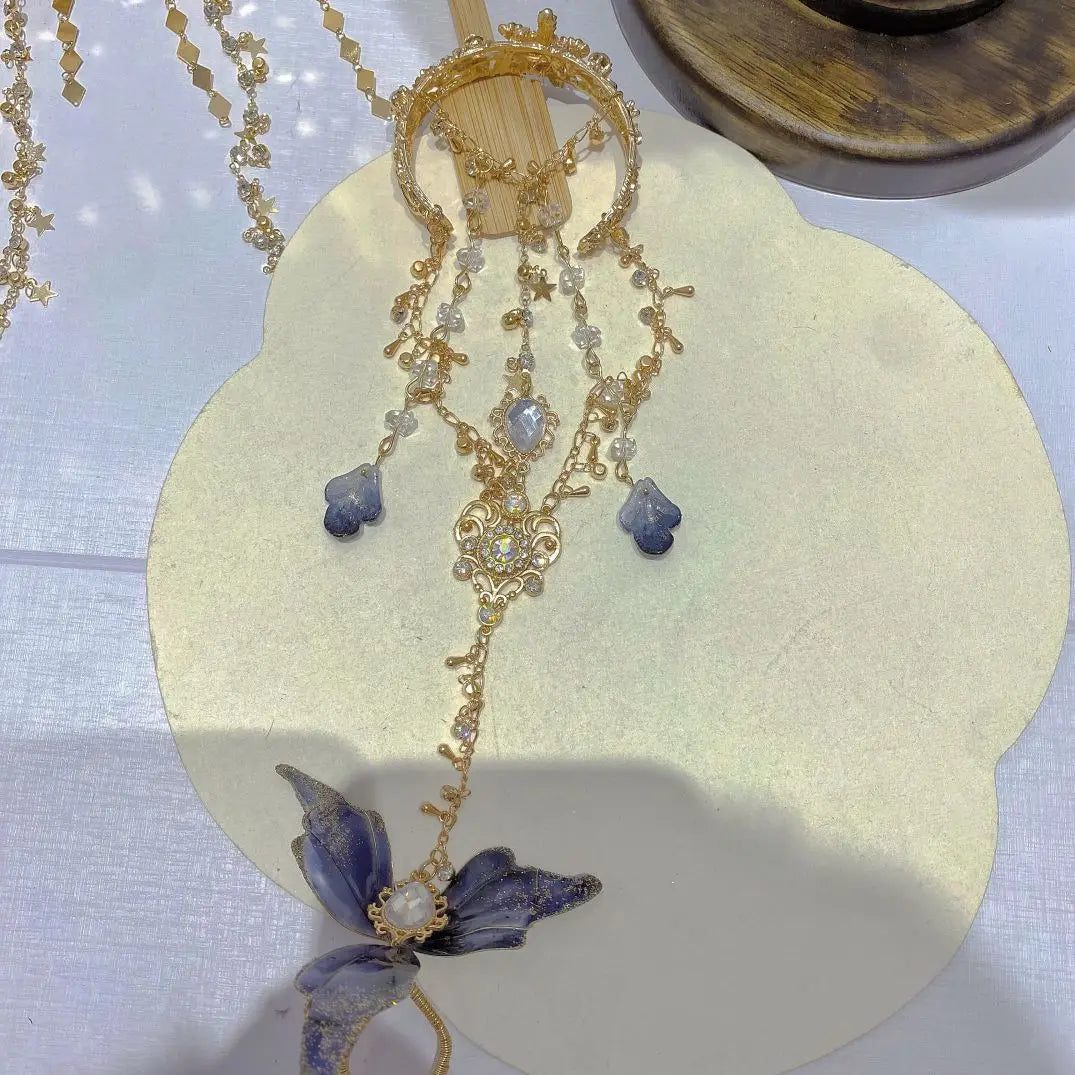 Antique Mermaid Hair Crown Western Jewelry Set