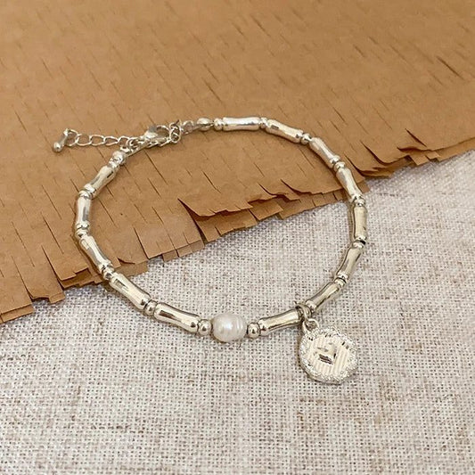Luxury Vintage 925 Silver Pearl Bracelet