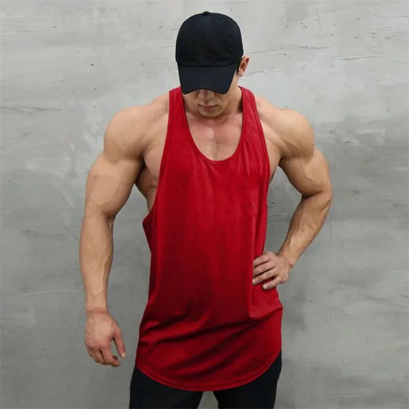 Men's Mesh Tank Top for Summer Fitness