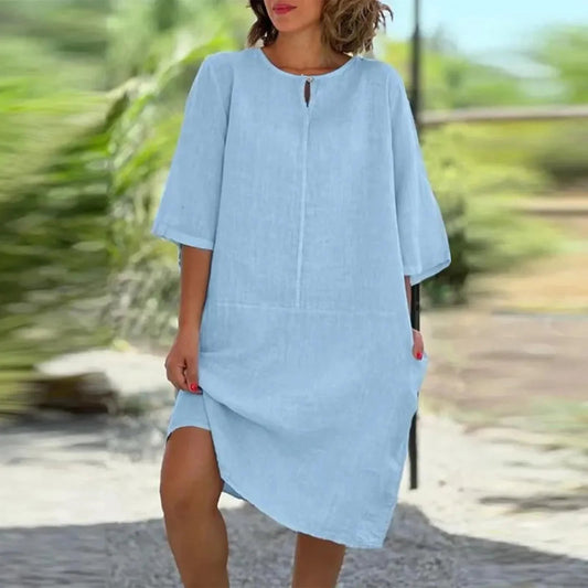 Trendy Cotton Linen Summer Dresses for Women