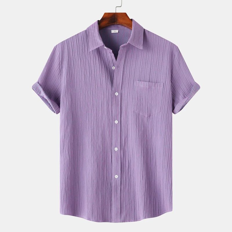 Men's Green Linen Short Sleeve Shirts