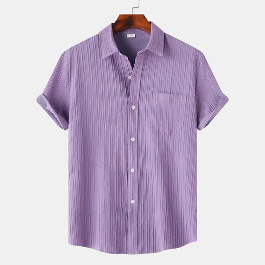 Men's Green Linen Short Sleeve Shirts