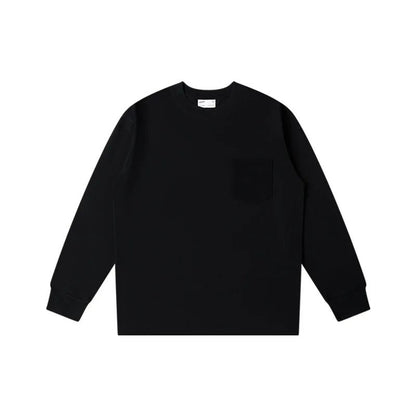 Unisex Oversize Cotton Pocket Long Sleeve T-Shirt