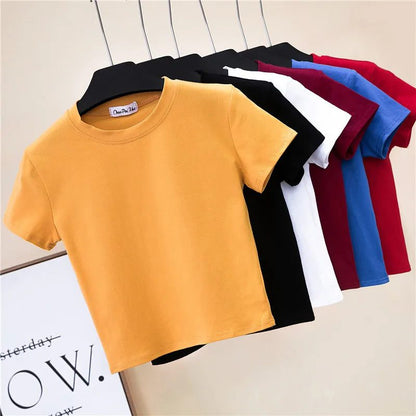 Trendy Cropped Cotton T-Shirts for Women