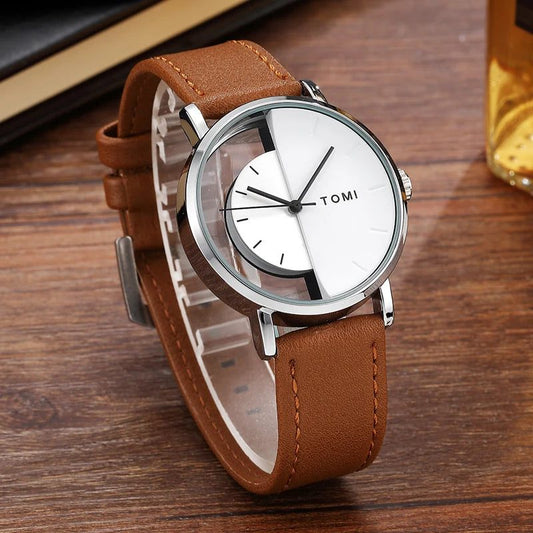 Unisex Quartz Watch with Transparent Dial