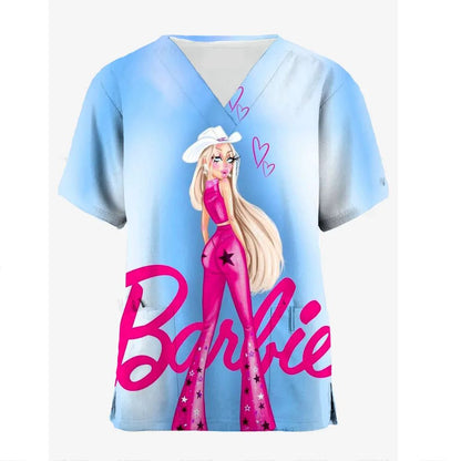 Pink Nursing Scrubs T-Shirt for Women Nurses