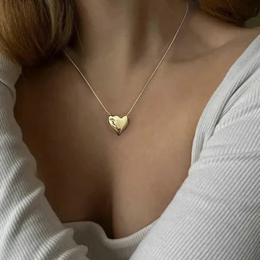 Waterproof Heart Pendant Necklace for Romantic Gifts