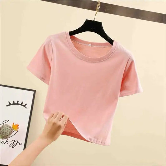 9 Colors Women's Cropped T-Shirt for Summer