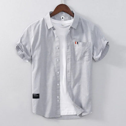 Men's Short Sleeve Linen Shirt Fashion