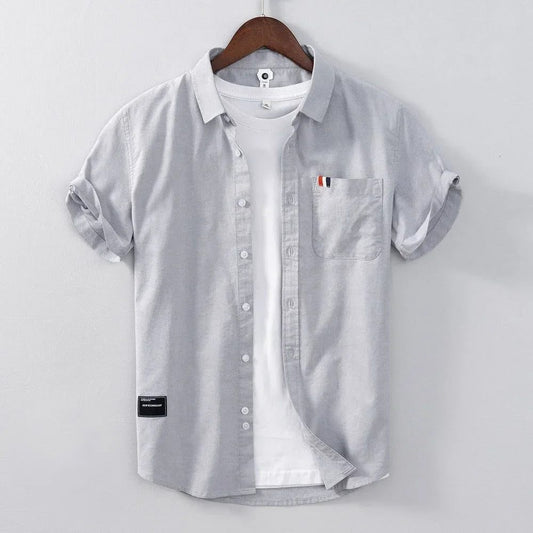 Men's Short Sleeve Linen Shirt Fashion