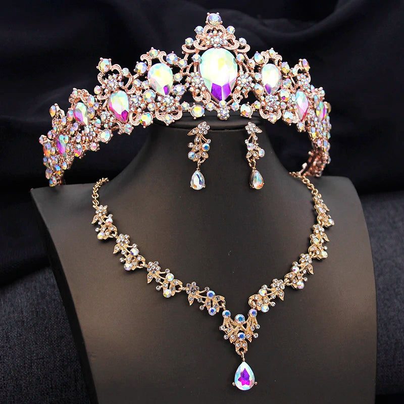 Luxury Bridal Crown Jewelry Set for Weddings