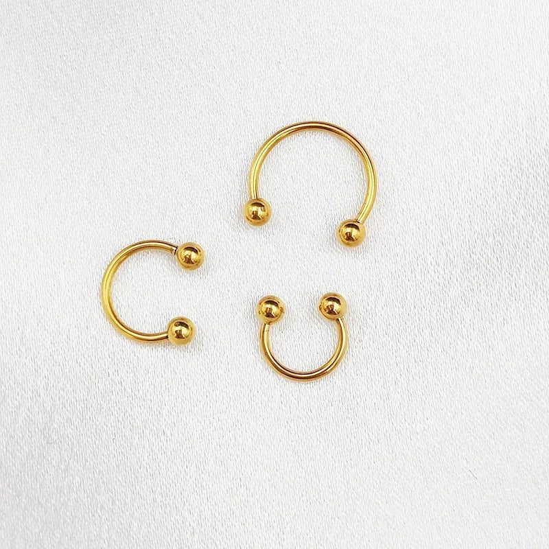 6PCS Stainless Steel Horseshoe Fake Nose Rings