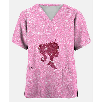 Cute Nurse Scrub Tops for Women T-Shirt