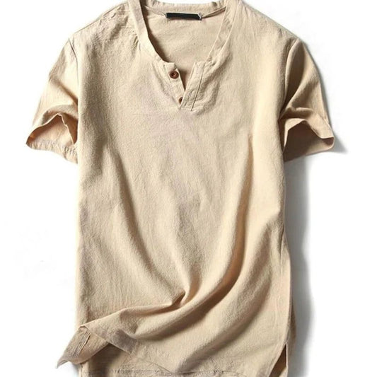 Plus Size Linen Short Sleeve Shirts for Men