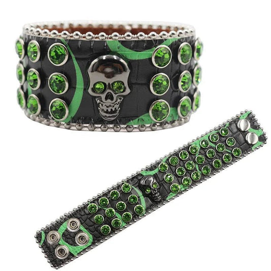 Punk Western Rhinestone Link Chain Bracelet