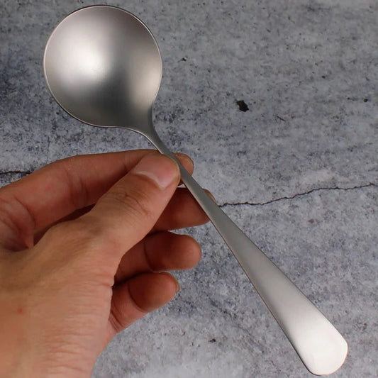 Elegant Retro Matte Stainless Steel Silver Spoon