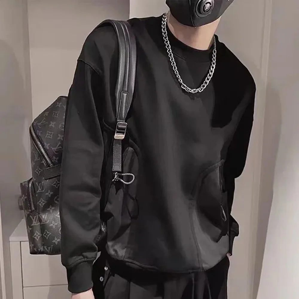 Trendy Y2K Men's Long Sleeve Pocket T-Shirt