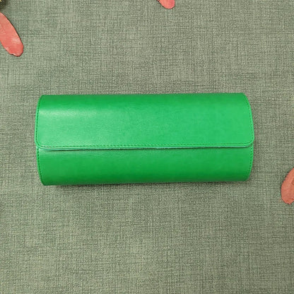 Vintage Leather Watch Roll Travel Case Organizer